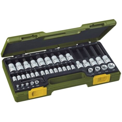 Proxxon Steckschlüssel-Bit-Einsatz-Set 1/2", 1/4" 42teilig 23290