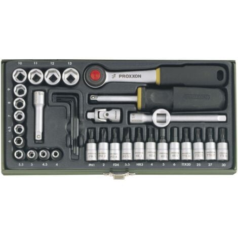 Proxxon Industrial Steckschlüsselsatz metrisch 1/4" (6.3 mm) 36teilig 23080