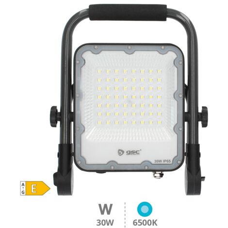 Proyector aluminio LED con soporte móvil 30W 6500K IP65 Gris