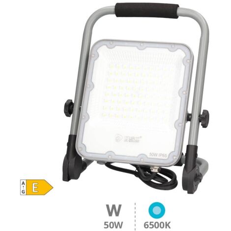 Proyector aluminio LED con soporte móvil 50W 6500K IP65 Gris
