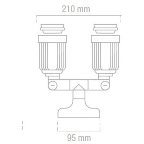 Proyector base jardín IP44 matel doble 2xE27