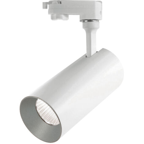 Proyector carril tilt HIDRA LED COB 18W 1575lm CRI80 3000K 30º - Blanco Plata