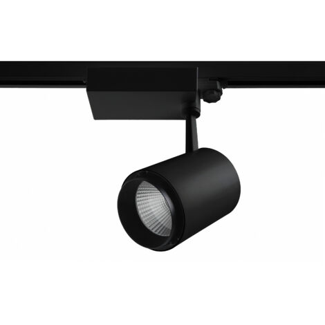 Proyector carril tilt LIRA LED COB 41W 3600lm CRI80 4000K 24º Negro