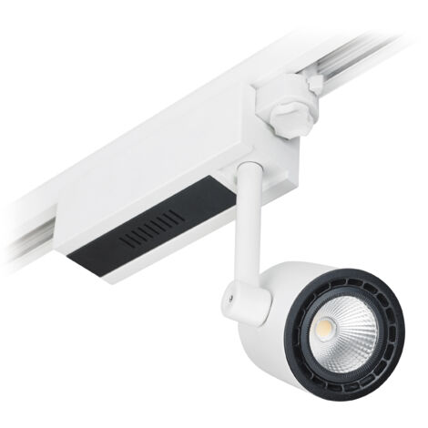 Proyector carril tilt PROTEUS LED COB 15W 1000lm CRI80 3000K 40º Blanco