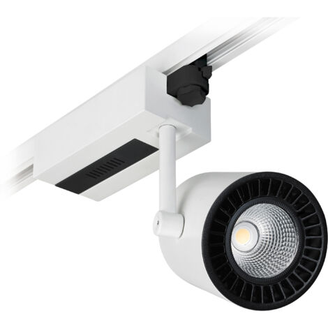 Proyector carril tilt PROTEUS LED COB 38W 2800lm CRI80 3000K 60º Blanco
