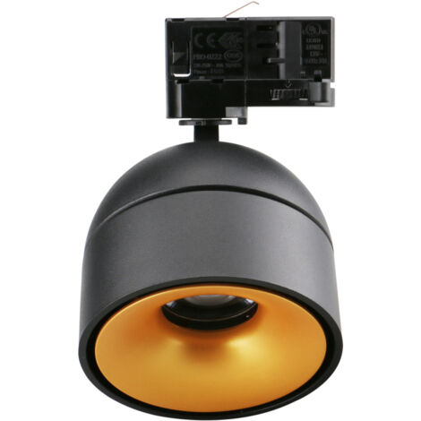 Proyector carril tilt UKU2 Corte de fase L,C LED COB 7W 881lm(695lm)/913lm(673lm)/954lm(712lm) CRI90 2700K/3000K/4000K 20º Negro Oro