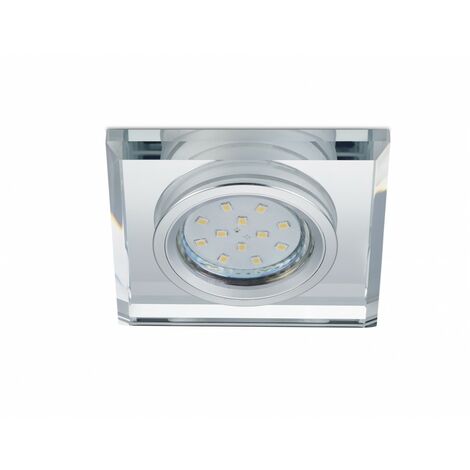 Proyector cuadrado empotrado en pirina para fijaciÓn al techo gu10 color metal cromado 652200152