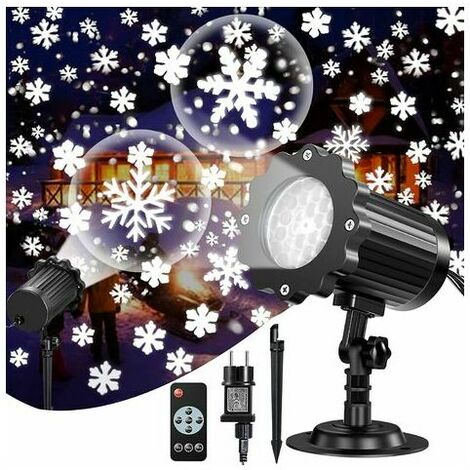 Proyector de Navidad, Proyector LED de Navidad para exteriores, Lámpara de proyector de Navidad de copo de nieve para exteriores e interiores Ip65 a prueba de agua con control remoto para Navidad