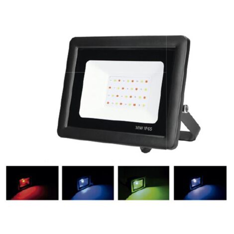 Proyector exterior Led RGB de aluminio con mando 30W RGB (F-Bright 2001722)