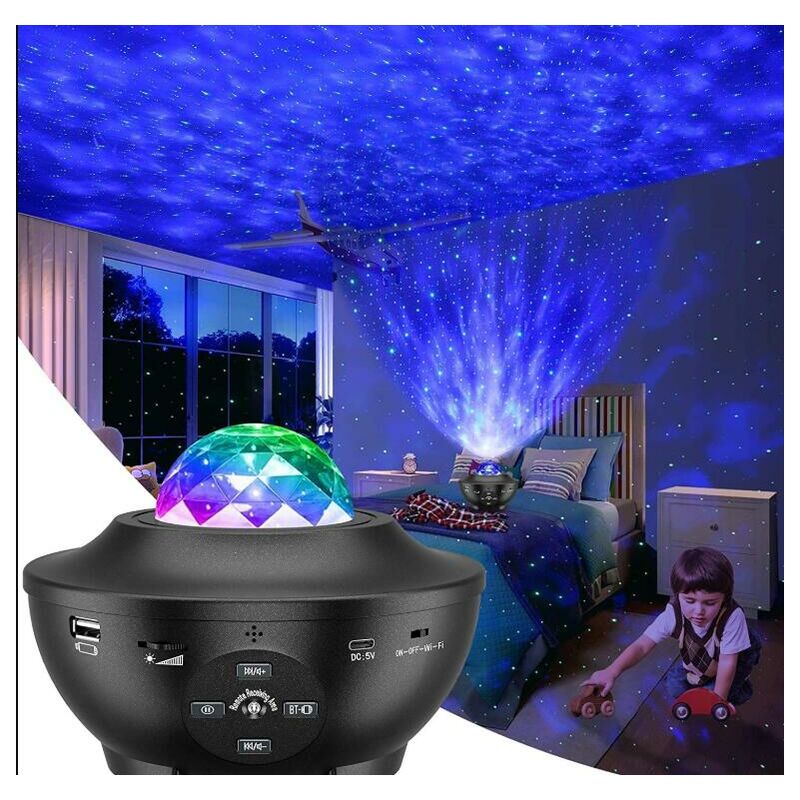 

Proyector Galaxy Star Sky - Proyector de techo LED Alexa Planetarium, con Bluetooth, control remoto y 10 modos, decoración de habitación para adultos