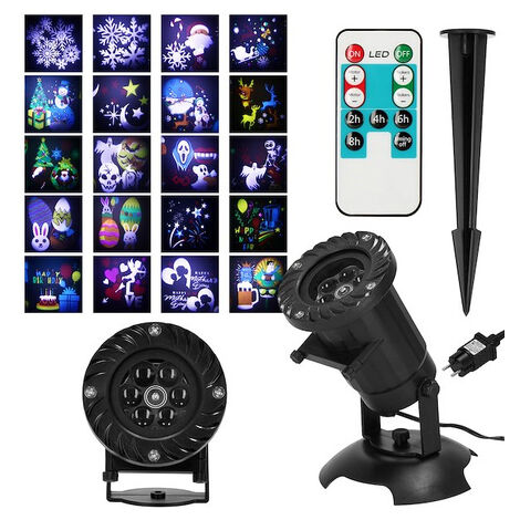 SPRINGOS Proyector láser navideño, proyecta 20 motivos en la casa.