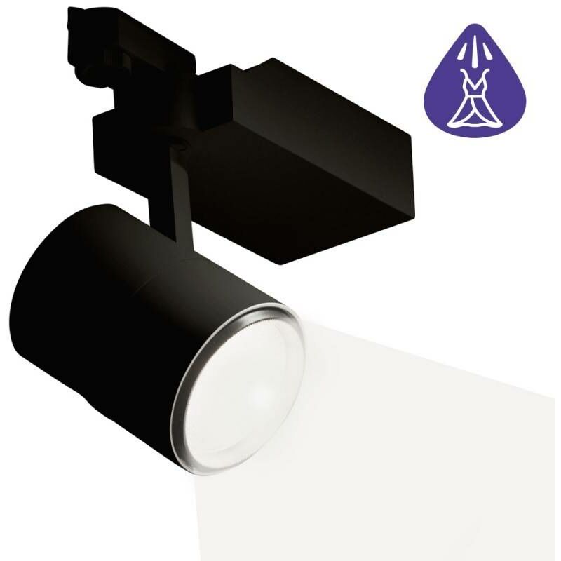 

Barcelona Led - Proyector LED 30W de carril monofásico para cosmética, moda y retail | Negro