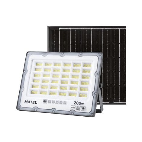 Proyector LED con panel solar programable con mando a distancia (200W 3CCT 2000lm) IP65 25,2x18cm color gris
