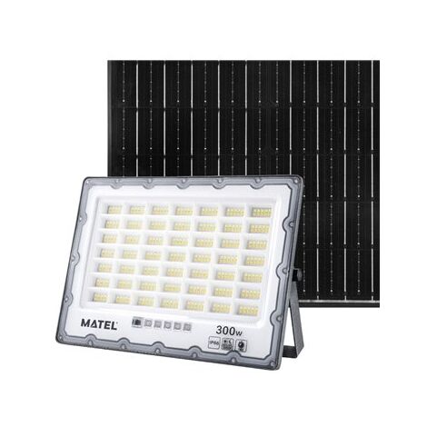 Proyector LED con panel solar programable con mando a distancia (200W 3CCT 2500lm) IP65 28,4x20,7cm color gris