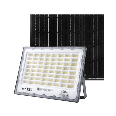 Proyector LED con panel solar programable con mando a distancia (400W 3CCT 3000lm) IP65 31,6x22,5cm color gris
