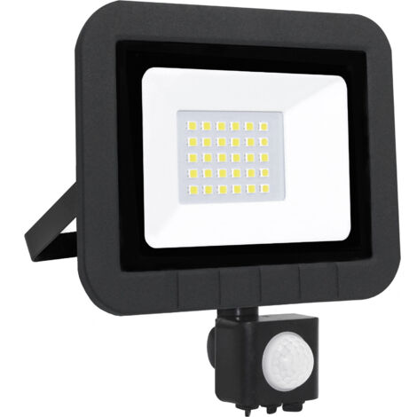 Proyector led con sensor negro matel 20w