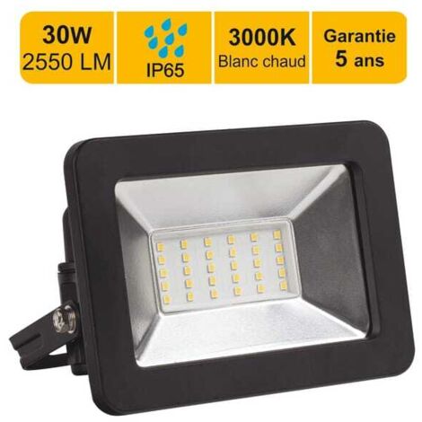 Proyector LED de 30 W, 2550 lúmenes, 3000 K, IP65, conexión directa - 5 años de garantía