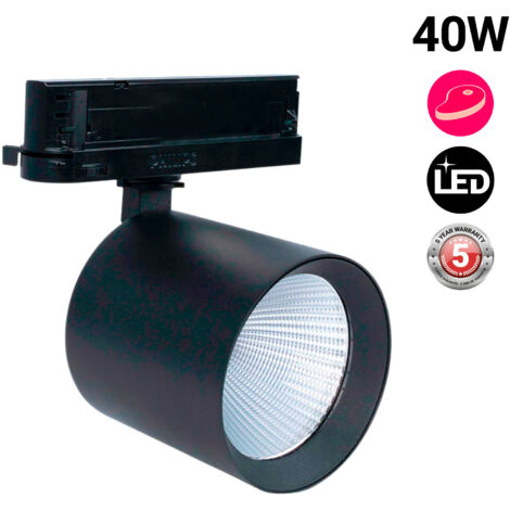 Proyector LED Para Carril Trifásico 40W - Carnicerías - Driver - Negro