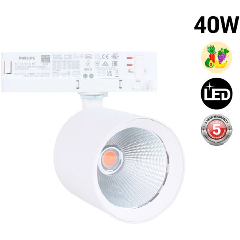 Proyector LED Para Carril Trifásico 40W - Fruterías Y - Blanco
