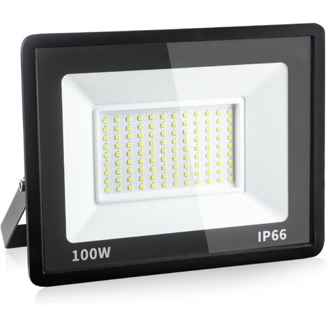 Proyector LED para exterior, 100-265 voltios, Proyector LED Carcasa de aluminio Proyector exterior impermeable Alto brillo Proyección lineal sin enchufe, 100 vatios