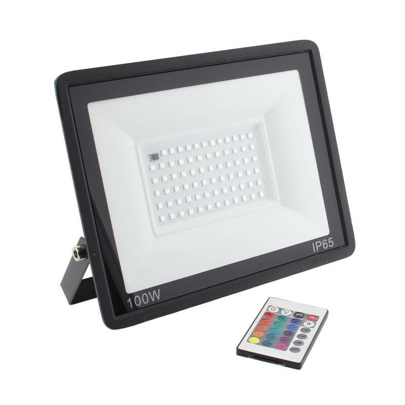 Projecteur LED RVB, 100W + télécommande, RVB