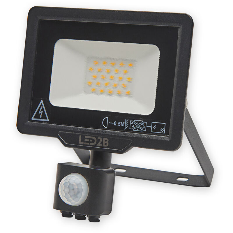 

Proyector led slim negro IP65 20W 6400K con sensor de movimiento