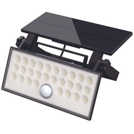 Proyector LED Solar 10W 4000K 1000lm con Sensor Crepuscular y de Movimiento IP65
