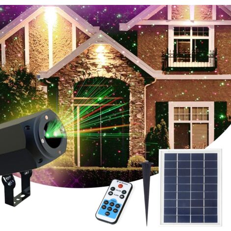 main image of "Proyector Luz Láser LED Navidad Fachada CHRISTMAS con Panel Solar"