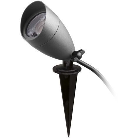 Proyector piqueta tilt TERRA 110-130V IP65 LED SMD AC 6W 640lm(380lm) CRI80 3000K 50º Antracita