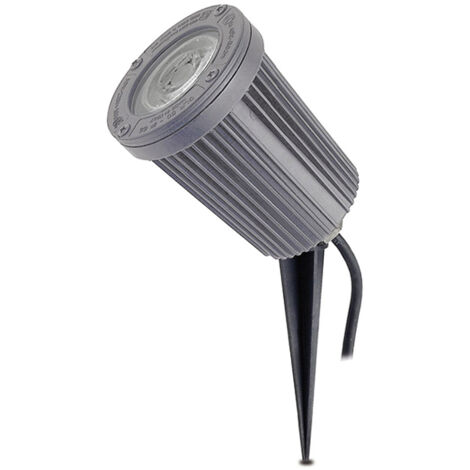 Proyector piqueta tilt TIR IP66 GU10 LED Bulb 5W 345lm CRI80 3000K 36º Gris