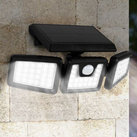 Proyector solar 3 cabezas 70 LED detector de movimiento