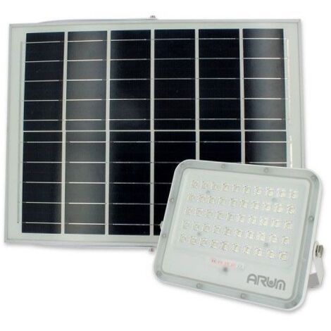 Proyector Solar LED MENDOZA 50W Eq 200W con Panel Solar y Control Remoto