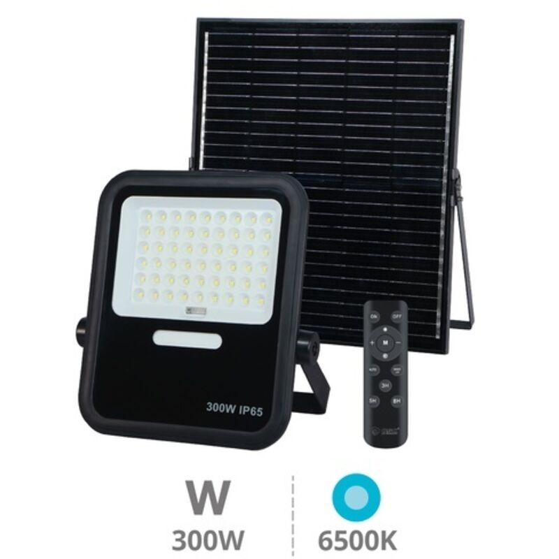 Proyector solar LED Miloha 300W 6500K IP65 Negro