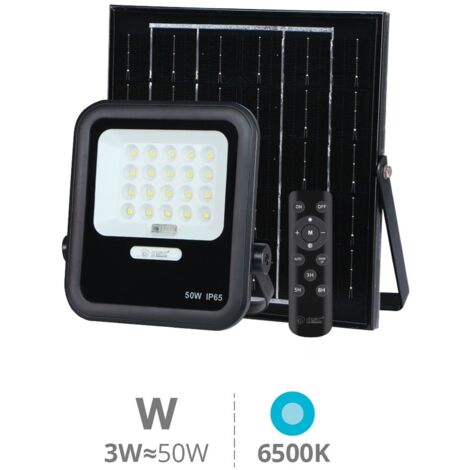 Proyector solar LED Miloha 3W 6500K IP65 Negro