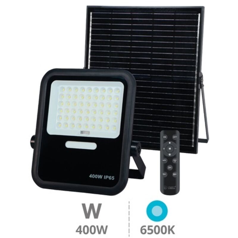 Proyector solar LED Miloha 400W 6500K IP65 Negro