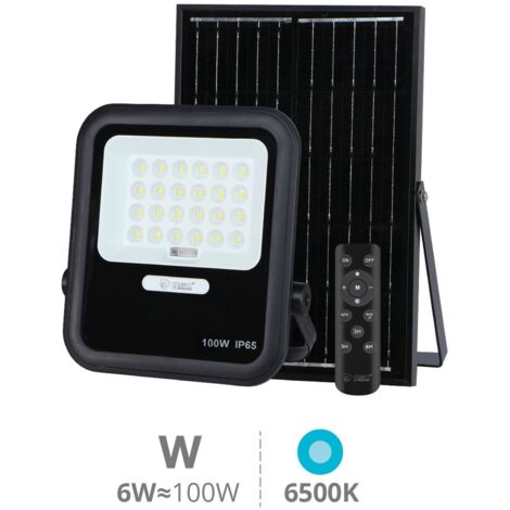 Proyector solar LED Miloha 6W 6500K IP65 Negro
