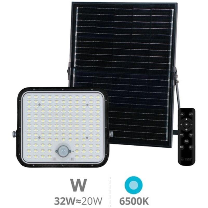 Proyector solar LED Pamol con sensor de movimiento y crepuscular 200W 6500K IP65 Negro