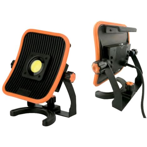PROYECTOR TRABAJO LED RECARGABLE PROFESIONAL CON USB IP54 30W 6500K 120º 230V incluye 5 mts de manguera 3 X 1,5 mm y cargador 12 V