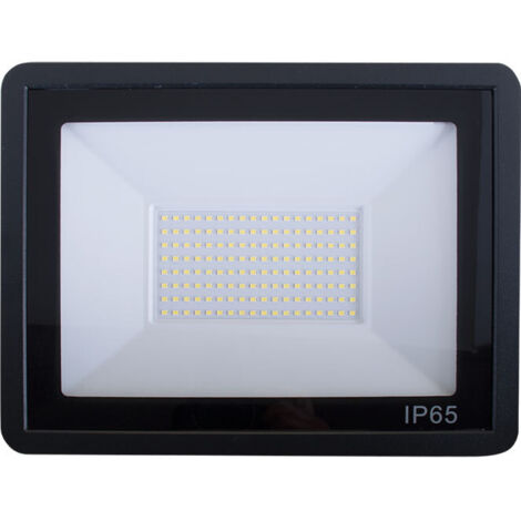 Proyector tumut ip65 100w led 6000lm 6400k 120°c.27,1xl.3,5xa.21,0cm negro