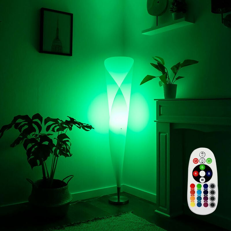 

Proyector de techo lámpara de pie lámpara de sala de estar con control remoto regulable en un juego que incluye bombillas LED RGB