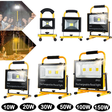 HENGMEI LED Proyector Proyector Batería Blanco Frío Recargable Lámpara de Trabajo Portátil IP65 Impermeable