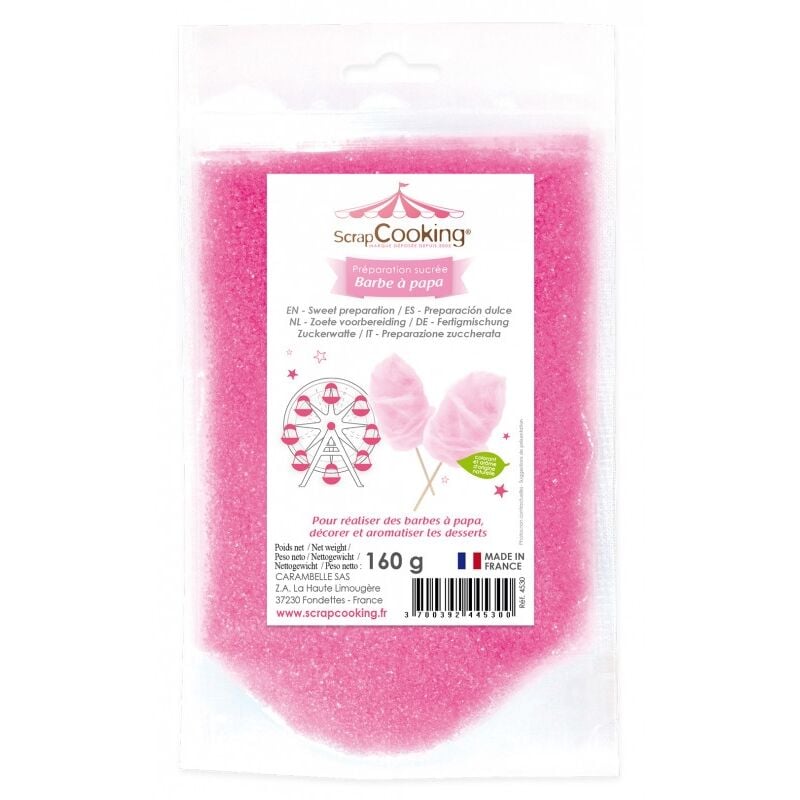 Scrapcooking - préparation sucrée rose pour barbe à papa 160 g scrc