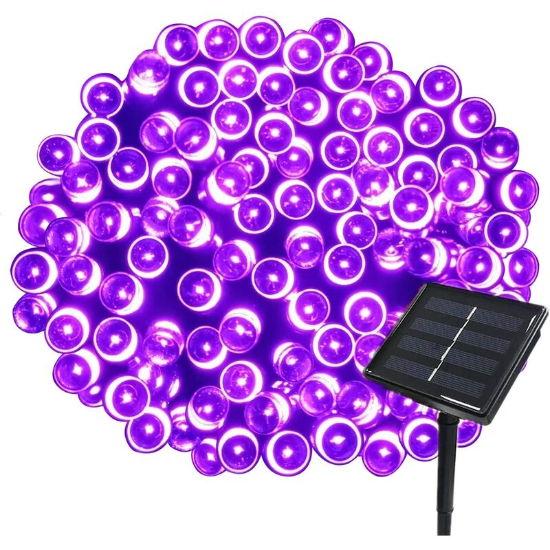 

Púrpura, 1 pieza, 22M, cadena de luces solares, 200 LED, 8 luces, cadena de luces, ideal para fiestas, bodas, cumpleaños y jardín al aire libre