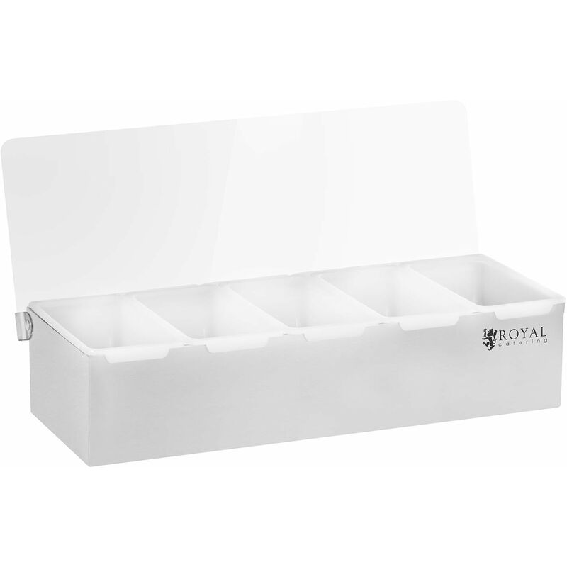 Présentoir à récipients 5 x 450 ml acier inoxydable / PP