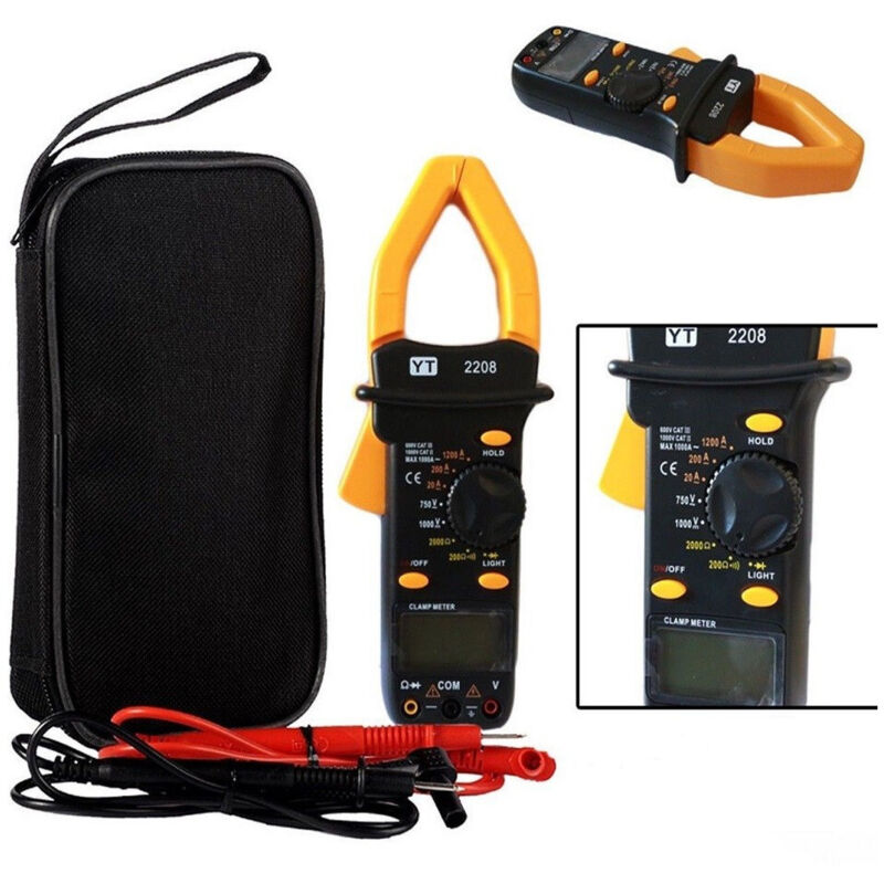 Trade Shop - Pinza Amperometrica Multimetro Test Tester Digitale Con Puntali Yt-2208 -