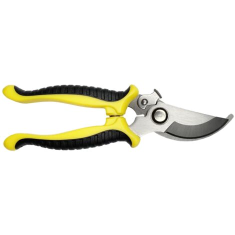 Pruning Shears, Non-slip Shears with Locking Handle Professional Repair Garden Flower Branch Shears, Multifunctional Branch Shears（Yellow）
