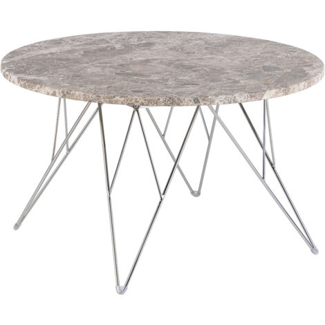 Prunus table basse Ø80cm marbre marron.