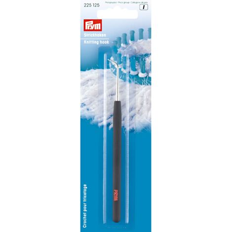 Prym 225125 Gancio per Maglieria con Impugnatura Morbida, Metallo, Nero, Taglia Unica
