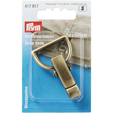 Prym 417917 - Moschettone in ottone antichizzato spazzolato, 30 mm