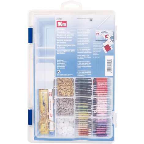 Prym Embroidery Storage Box, Transparent, Blue, Taglia Unica